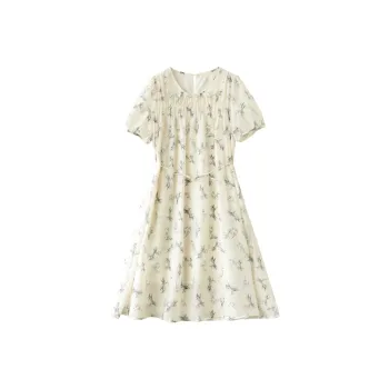PIERRE CARDIN Short Sleeved Dress Women's Ginkgo Bamboo Leaf
