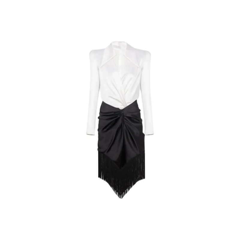 BALMAIN Long Sleeved Dresses Women's White-0
