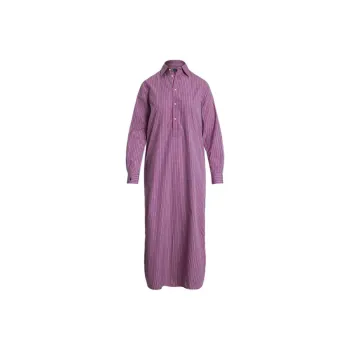 Polo Ralph Lauren SS25 Long-Sleeved Dresses Loose Fit Style Women's Fuchsia
