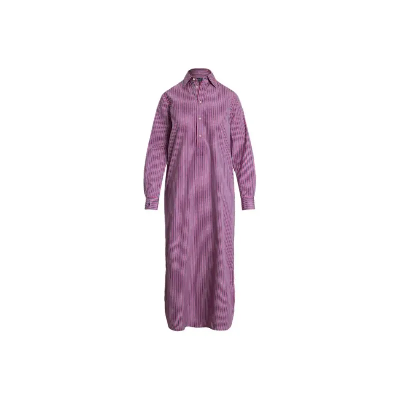 Polo Ralph Lauren SS25 Long-Sleeved Dresses Loose Fit Style Women's Fuchsia-0