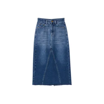 EKOOL Denim Long Skirts Women's Blue
