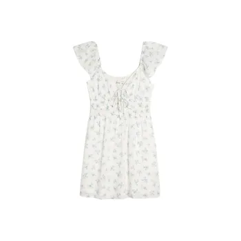 Hollister Short-Sleeved Dresses Women's White All Over Print