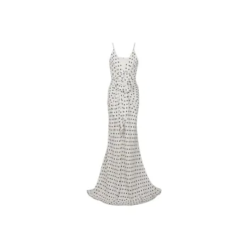 BALMAIN Polka Dot print Appliqué Gown