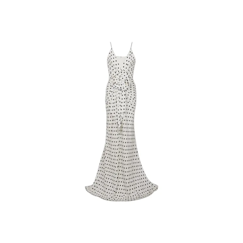 BALMAIN Polka Dot print Appliqué Gown-0