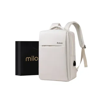 MILOOKY Abrasion Resistant Fabric Backpack Unisex White/Purple