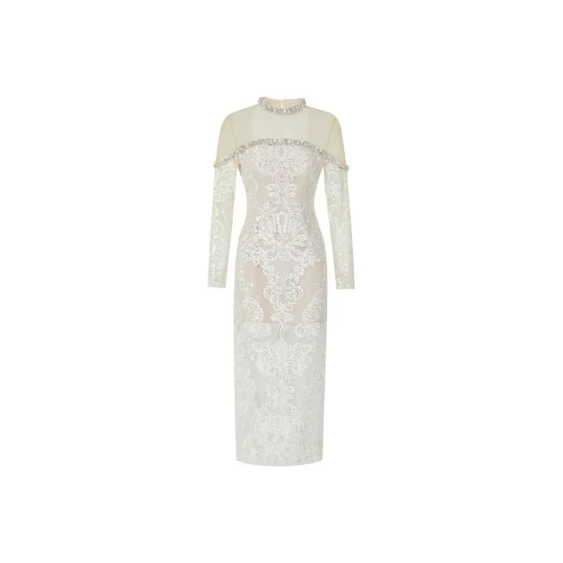 Misi Camii Long Sleeved Dresses Women's Apricot-0