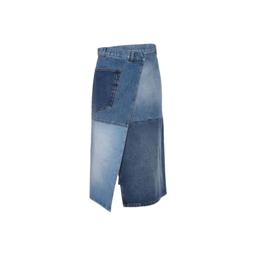 PHILOSOPHY DI LORENZO SERAFINI Patchwork Denim Wrap Skirt