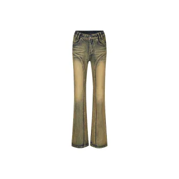 AZEPAM Jeans Women's Yellow Denim