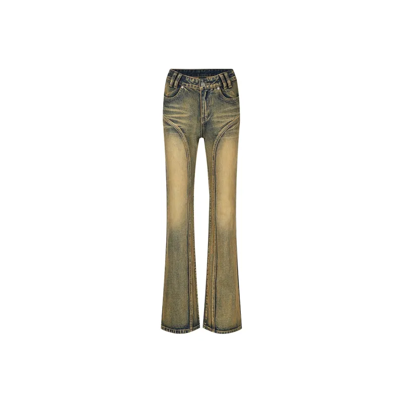 AZEPAM Jeans Women's Yellow Denim-0
