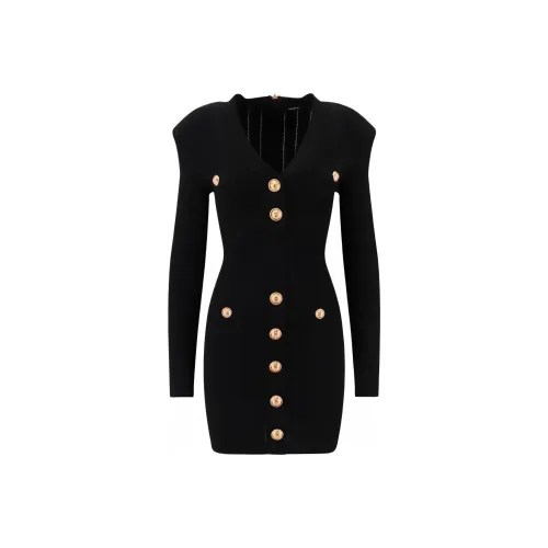BALMAIN Long Sleeved Dress Women's Black