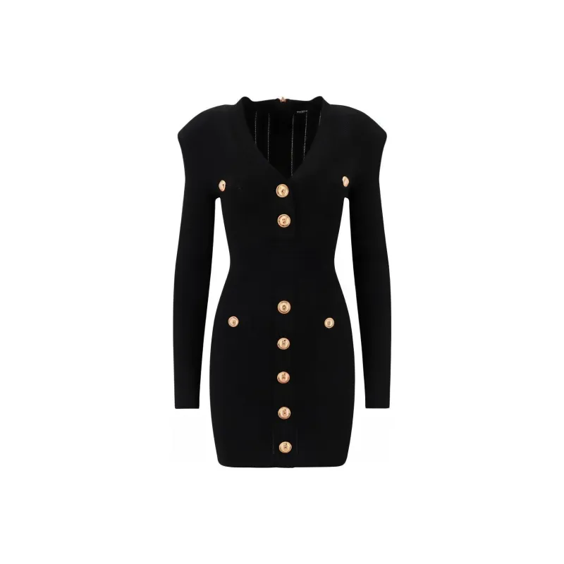 BALMAIN Button embellished Knitted Minidress-0