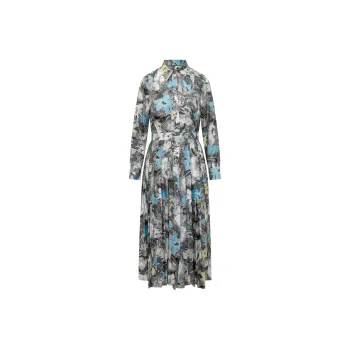 TORY BURCH Graphic Printed Pleated Twill Dress