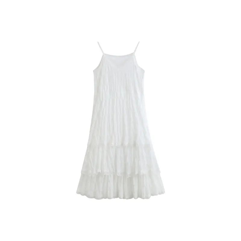 Wen Shan Slip Dress Women's White-0