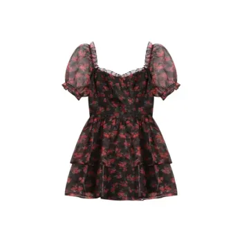 JOSR Short Sleeved Dress Women's Red Floral