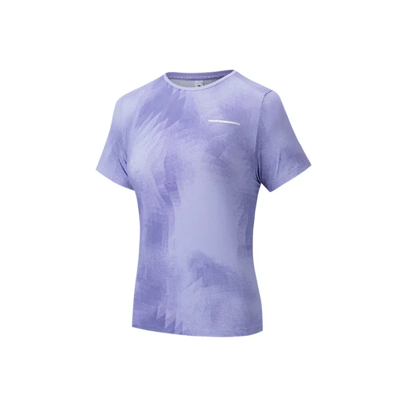 Anta Running Collection T Shirt Women's Dusk Glow Purple/All Over Print-0