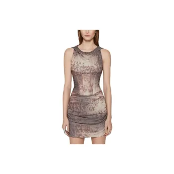 Misbhv Typewriter Sleeveless Hooded Mini Dress