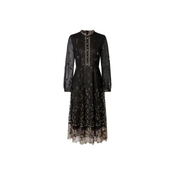 JZ. ANNAKRO Long Sleeved Dress Women's Floral Black