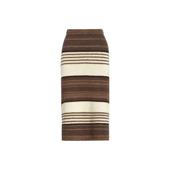Polo Ralph Lauren Naiomi Glasses Collection FW24 Knit Long Skirts Women's Brown