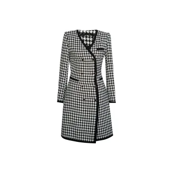 ROEYSHOUSE Long Sleeved Dresses Women's Houndstooth