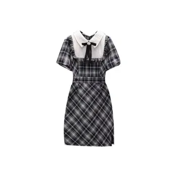 Lookinto Short Sleeved Dresses Women's Blue Cropped