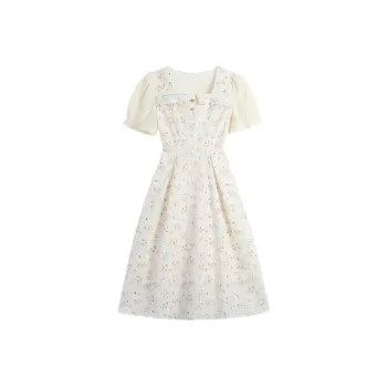 ABBY GODDESS Short Sleeved Dress Women's Ecru