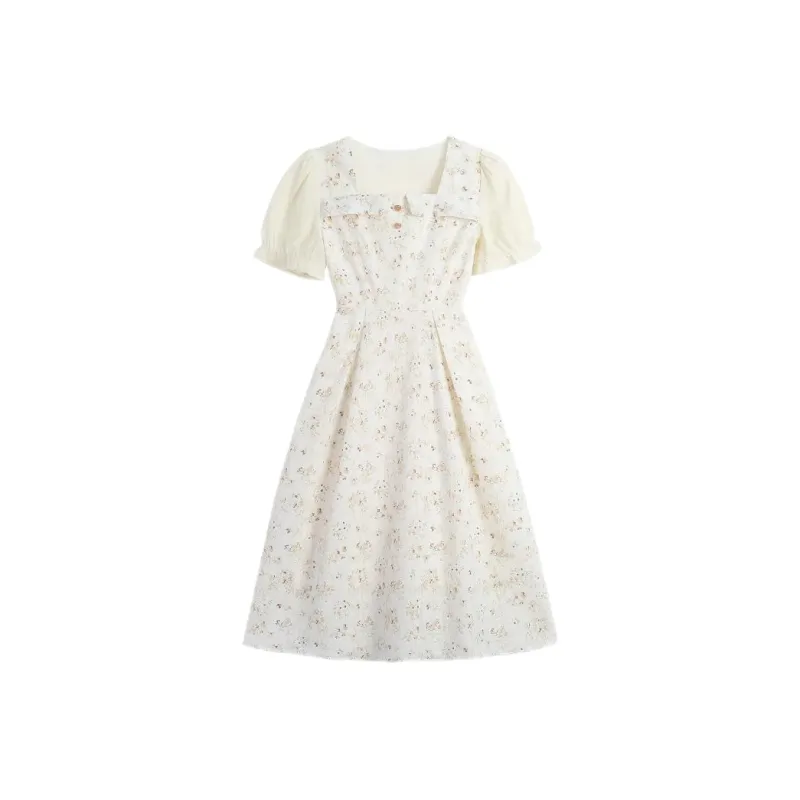 ABBY GODDESS Short Sleeved Dress Women's Ecru-0
