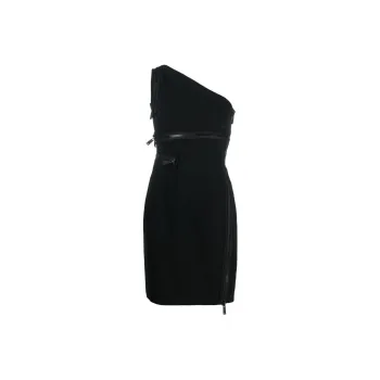 DSQUARED 2 One Shoulder Zip Detailed Sleeveless Mini Dress