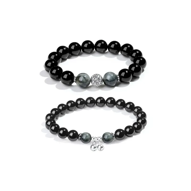 LANMUYINNUO Natural Obsidian Bracelets Unisex-8
