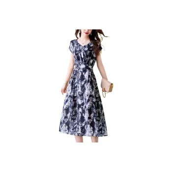 Ink Beauty Short-Sleeved Dresses Women's Blue