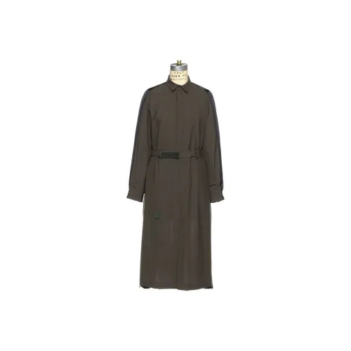 Sacai Barneys New York Silver Seat Flagship Store 20th Anniversary Commemoration Series Long-Sleeved Dresses Women's Khaki