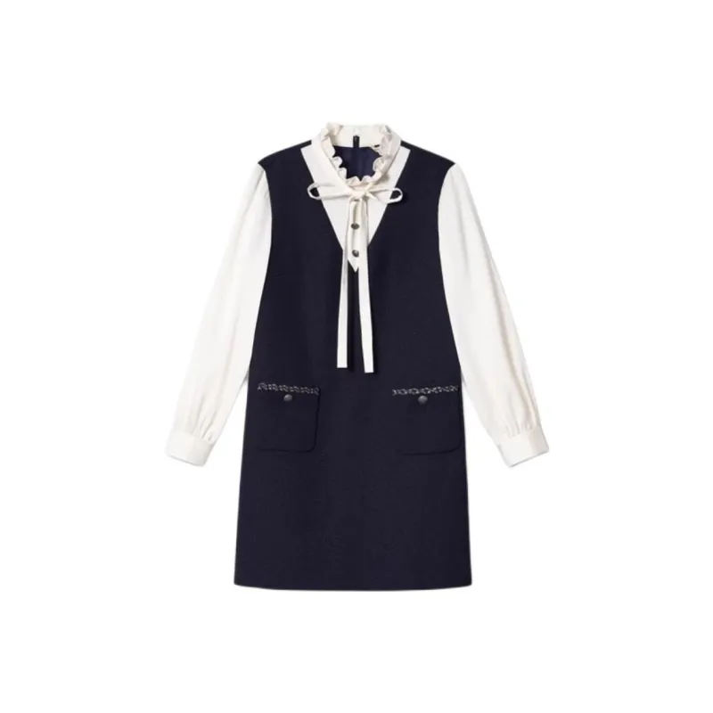 PSALTER Long Sleeved Dress Women's Navy Blue-0