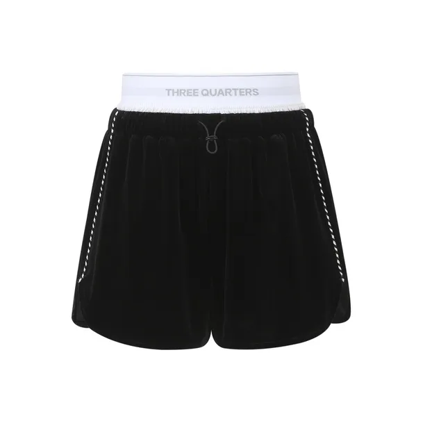 Three Quarters Casual Shorts Women's Black-0