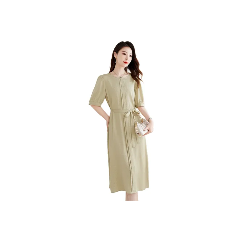 Yi Mengyuan Silk Short Sleeved Dress Women's-0