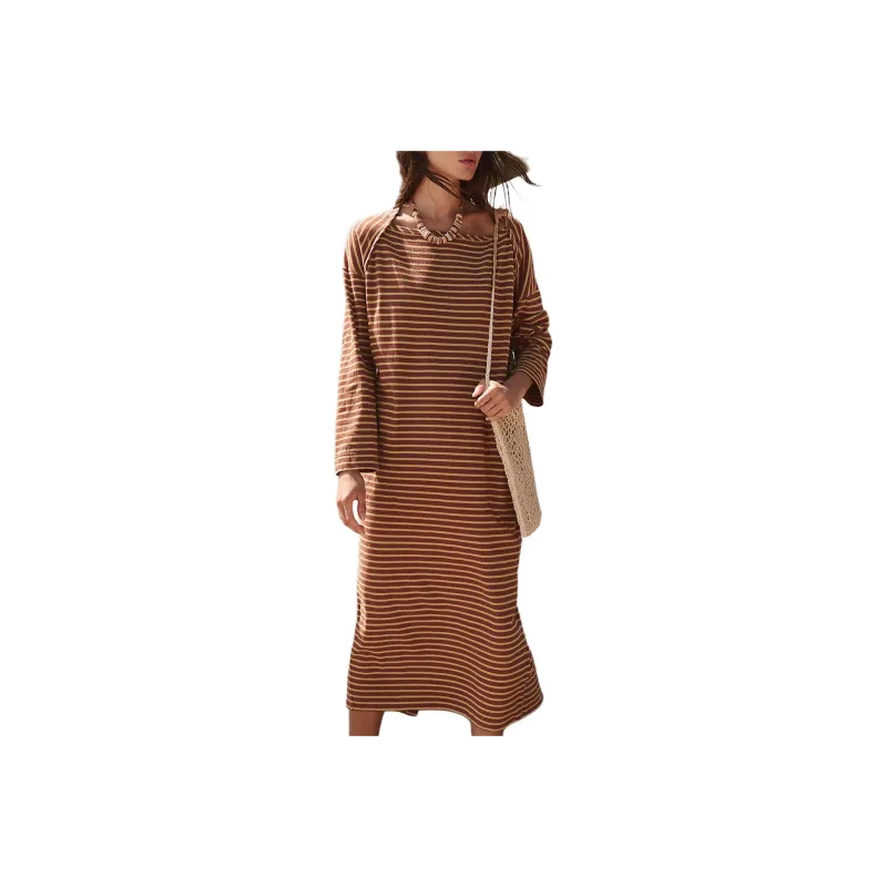 FREE PEOPLE Tivoli Maxi Long-Sleeved Dresses Women's Avocado Combo/Avocado Green-0