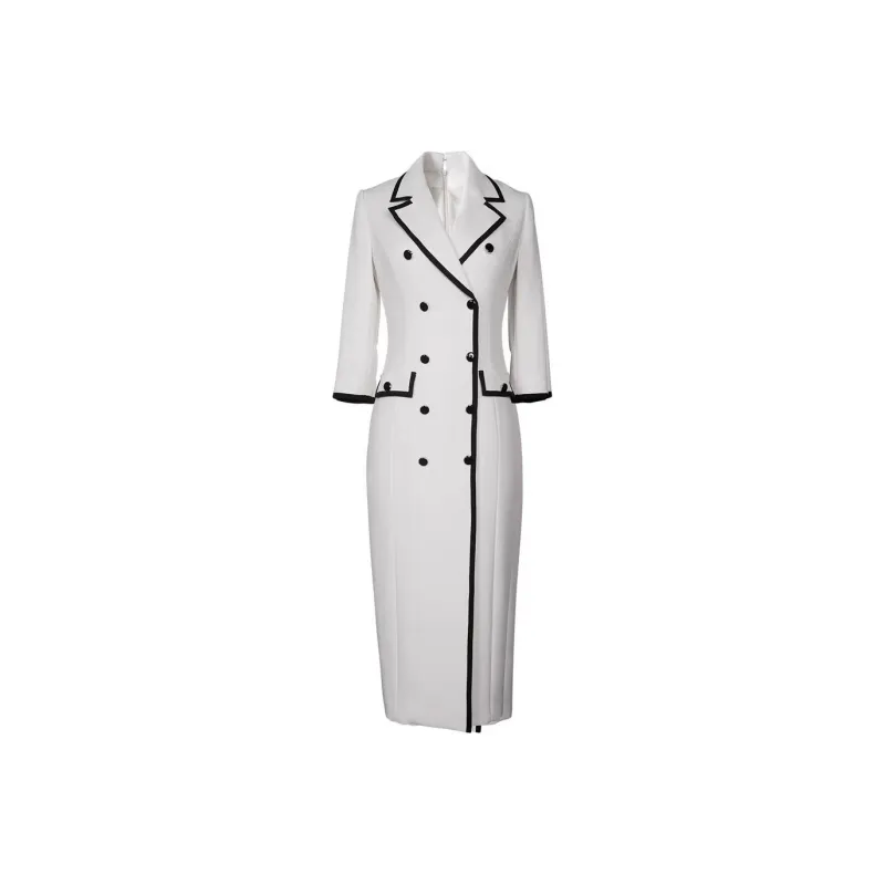 ONE SHALLOW Long Sleeved Dresses Women's White-0