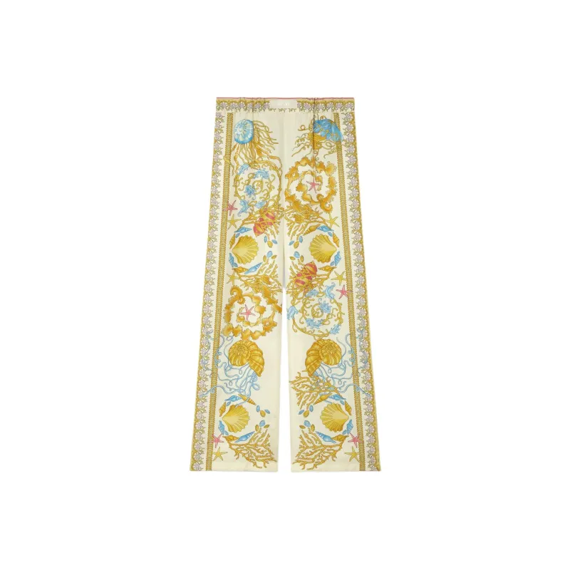 VERSACE Underwater Barocco Silk Trousers-0