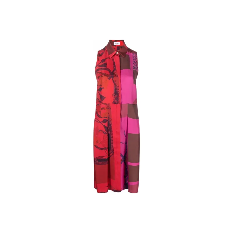 Ferragamo Sleeveless Dresses Women's Red-0