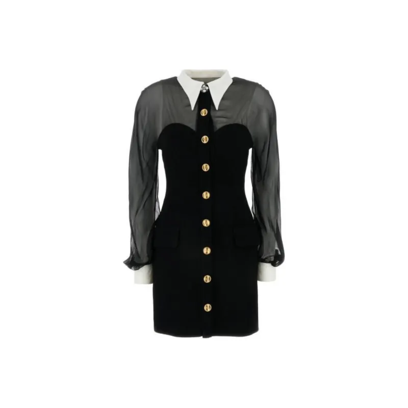 VERSACE COLLECTION Panelled Long Sleeved Mini Dress-0