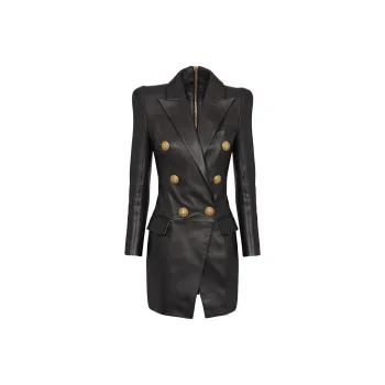BALMAIN Leather Blazer Mini Dress