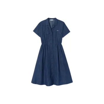 LACOSTE Short Sleeved Dresses Women's Blue