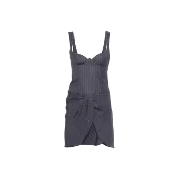 OFF-WHITE Pinstripe Twist Mini Dress