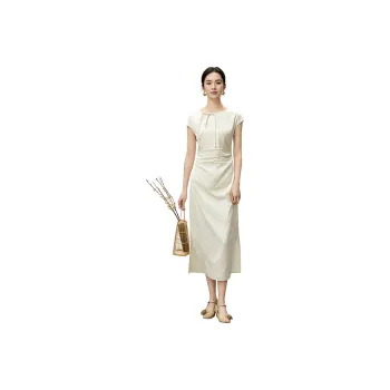 SENTUBILA Sleeveless Dresses Women's Apricot