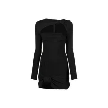 The Attico Donnie Knot Detailed Mini Dress