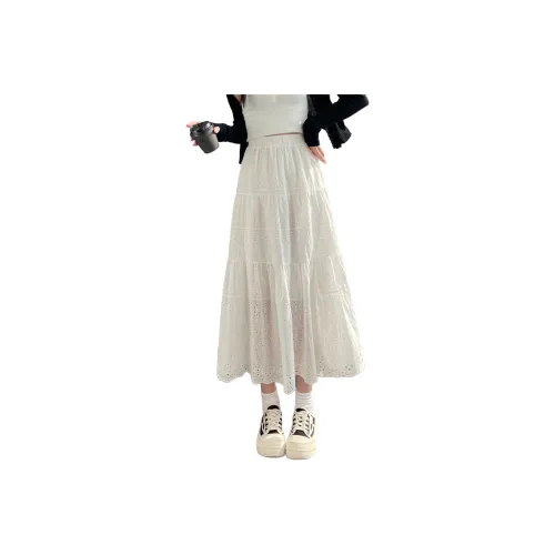SITOL Denim Long Skirts Women's White
