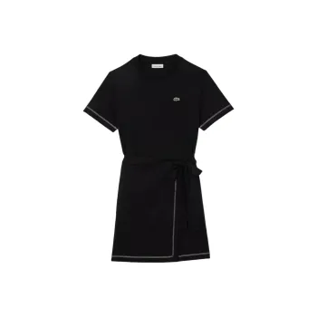 LACOSTE Short Sleeved Dresses Women's Black