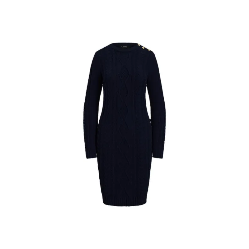 LAUREN RALPH LAUREN Long Sleeved Dress Women's Dark Blue-0