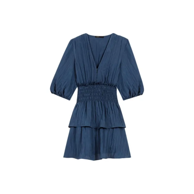 Maje Short-Sleeved Dresses Women's Dark Blue-0