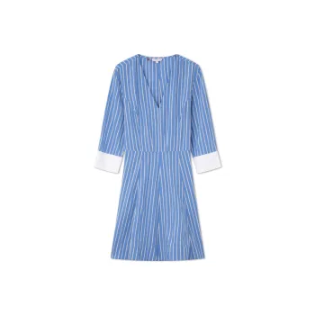 Tommy Hilfiger Long Sleeved Dresses Women's Blue White Stripes