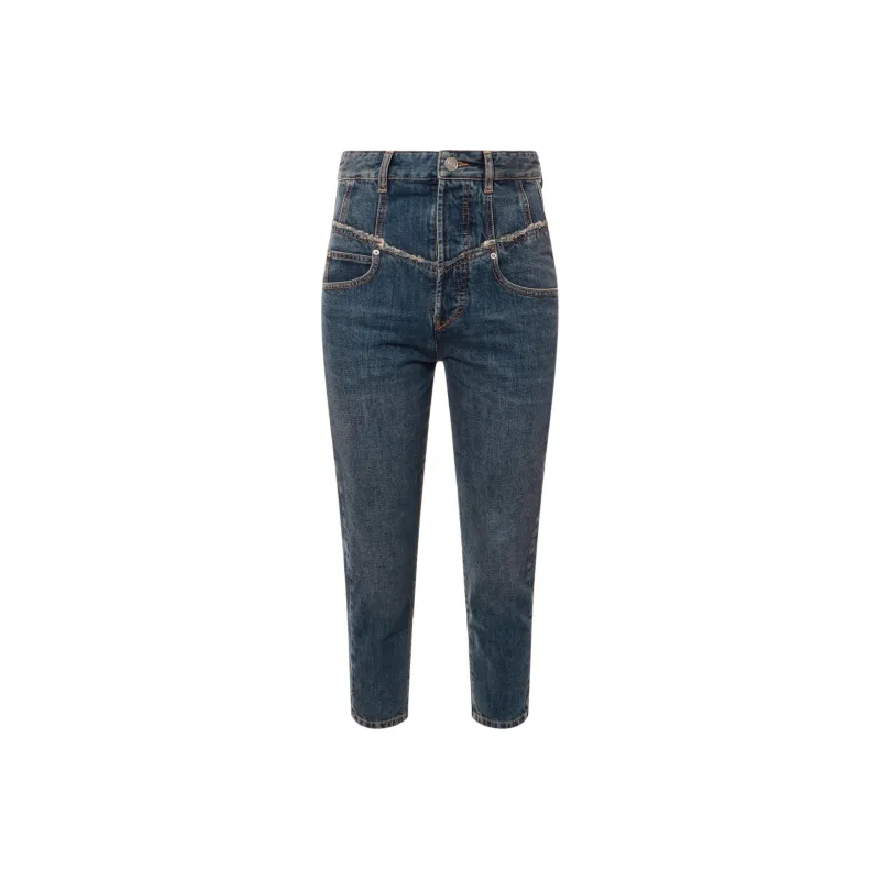 ISABEL MARANT Oliviani High Waisted Frayed Jeans-0
