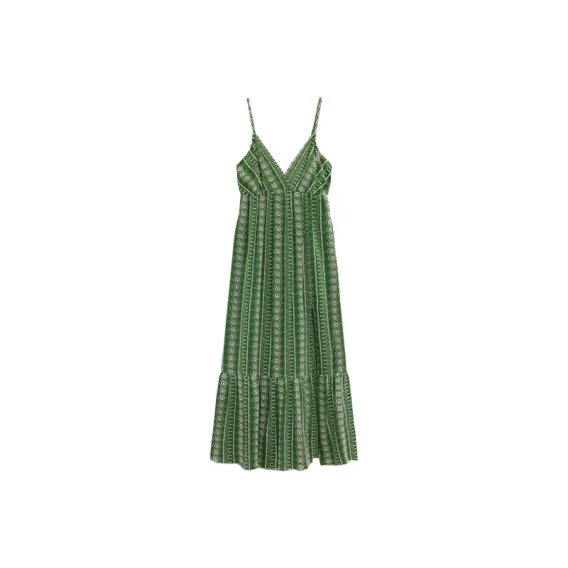 ZARA Slip Dresses Women's Green-0